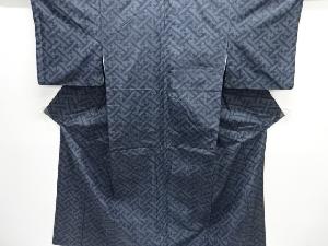 紗綾形模様織出し手織り紬着物